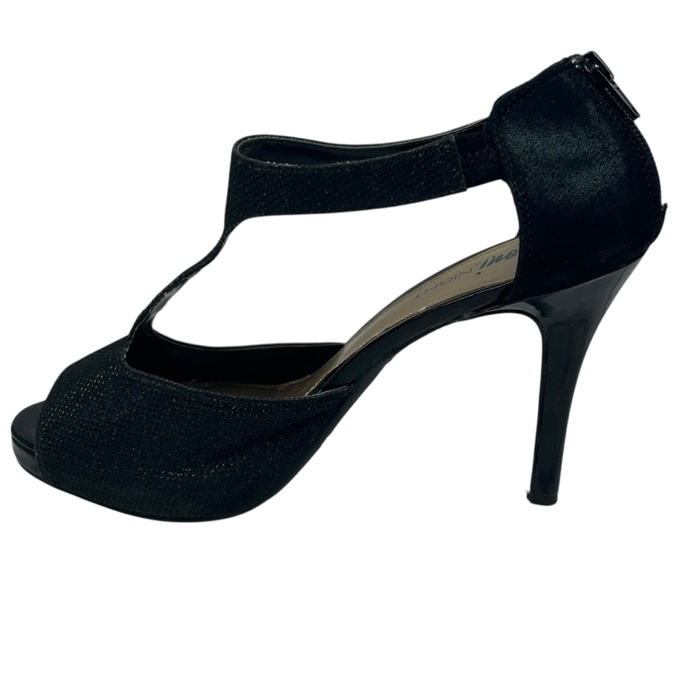 Fioni Night Stiletto Pumps Black Shimmer Strappy Evening Shoes 9 - Picture 9 of 14